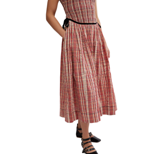 Free People Nightingale Plaid Midi Dress